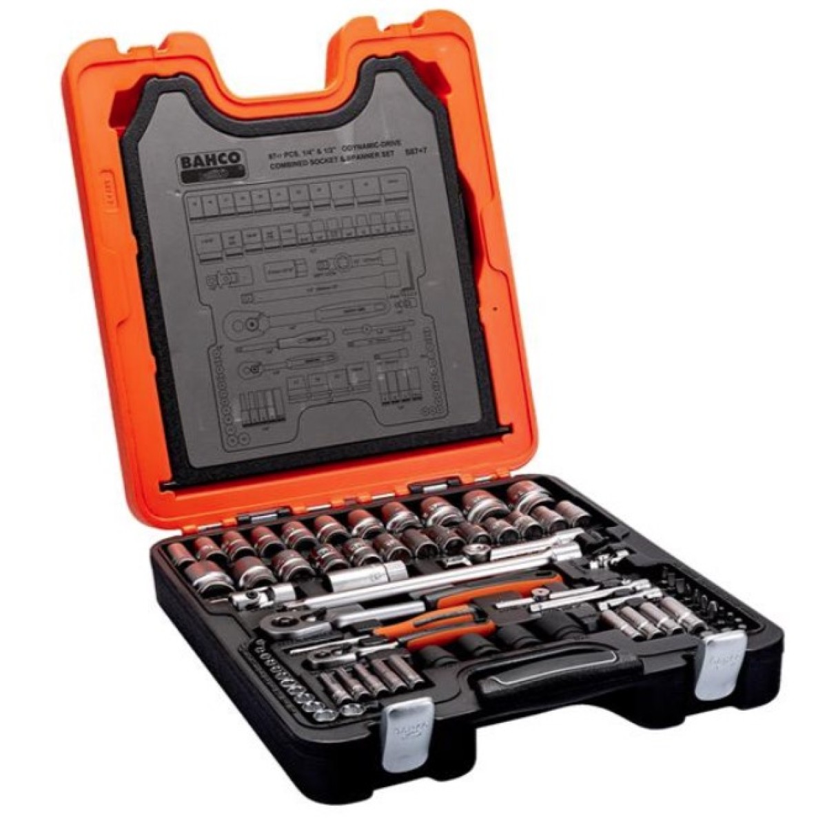 BAHCO S87+7 94 Piece 1/2 and 1/4 Drive Combination Socket Set BAHCO S87+7 94 Piece 1/2 and 1/4 Drive Combination Socket Set