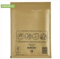 RAJA Padded Envelopes Gold Plain Kraft Paper, PE (Polyethylene) 215 (W) x 150 (H) mm Peel and Seal 75 gsm Recycled 50% Pack of 100